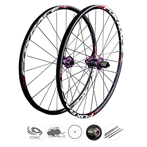 Mountain Bike Wheel : ZNND 27.5 Inch Mountain Bike, Double Wall Ultralight Carbon Fiber MTB Rim V-Brake Hybrid 24 Hole Disc 7 8 9 10 Speed 100mm (color : D, Size : 27.5inch)