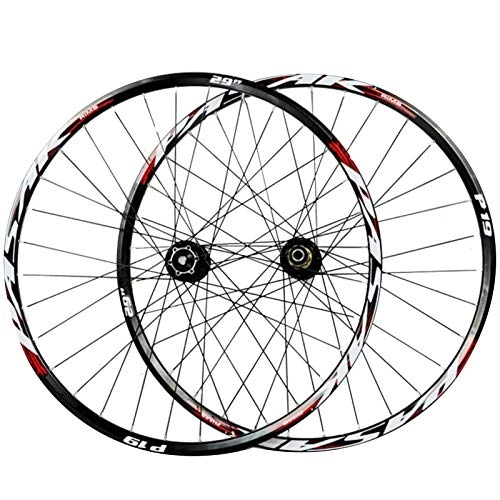 Mountain Bike Wheel : ZNND 29-inch Bike Wheels, Double Wall Disc Brakes 7-11 Speed Mountain Bicycle Wheel Set 15 / 12MM Barrel Shaft (Color : Black, Size : 29in / 20mmaxis)