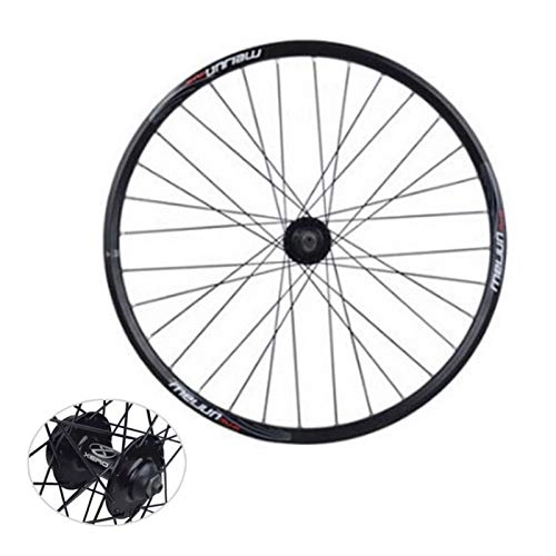 Mountain Bike Wheel : ZNND Bicycle Front Wheel, Aluminum Alloy Double Wall V Brake and Disc Brake Dual Purpose Single Front Wheel of Mountain Bike (Size : 26in)