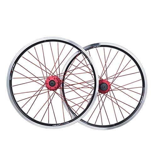 Mountain Bike Wheel : ZNND Bike Wheelset 20 Inch Double Wall Alloy Rim V / Disc Brake Quick Release 7 / 8 / 9 / 10 Speed Card Hub For Folding Mountain Bike 32H