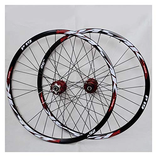 Mountain Bike Wheel : ZNND Bike Wheelset 26 27.5 29in Cycling Mountain Disc Brake Wheel Set Quick Release Front 2 Rear 4 Palin Bearing 32H 7 / 8 / 9 / 10 / 11 Speed (Color : B, Size : 29in)