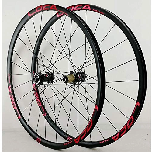 Mountain Bike Wheel : ZNND Cycling Wheelset 26 27.5 29in 700C Bike Wheels Mountain Road Bicycle Front Rear Rim Ultralight Alloy Hub Thru Axle 8-12 Speed Disc Brake (Color : Black hub, Size : 27.5in)