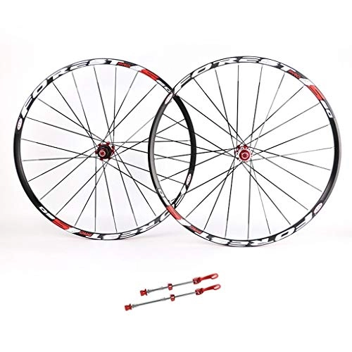 Mountain Bike Wheel : ZNND Mountain Bike 26, 27.5 Inch Double Wall MTB Rim Quick Release V-Brake Bike Wheelset Hybrid 24 Hole Disc 8 9 10 Speed (Color : A, Size : 27.5inch)