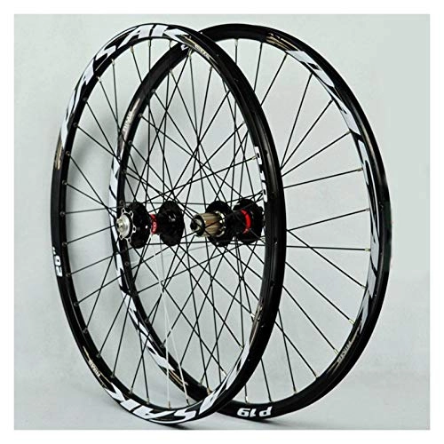 Mountain Bike Wheel : ZNND Mountain Bike Double Wall Wheelset 26 27.5 29 Inch MTB Wheelsets Rim With QR Disc Brake 7 / 8 / 9 / 10 / 11 Speed 4 Palin Bearing Hub 32H (Color : B, Size : 27.5in)