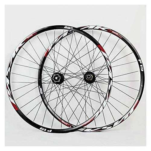 Mountain Bike Wheel : ZNND Mountain Bike MTB Bicycle 26 27.5 29in Double Wall Rims Hub Sealed Bearing Bike Wheels Disc Brake Barrel Shaft 7-11 Speed 32H (Color : B, Size : 29in)