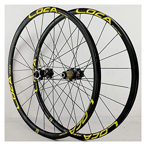 Mountain Bike Wheel : ZNND Mountain Bike Wheelset 26 / 27.5 / 29 Inch Disc Brake Bicycle Wheel Alloy Rim MTB 8-12 Speed With Straight Pull Hub 24 Holes (Color : A, Size : 26in)