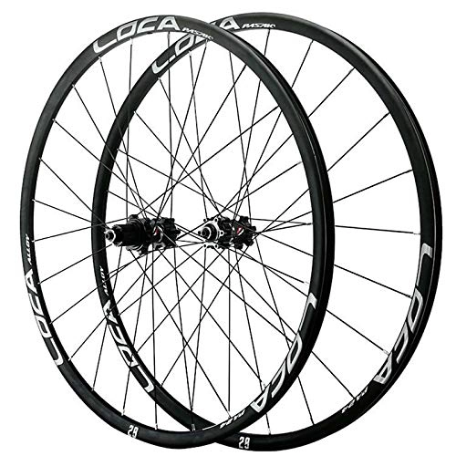 Mountain Bike Wheel : ZNND Mountain Bike Wheelset 26 / 27.5 / 29 Inch Double Wall Ultra-Light Alloy Rim Cassette Disc Brake QR 12 Speed With Straight Pull Hub 24 Holes (Color : Black, Size : 27.5in)