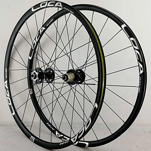 Mountain Bike Wheel : ZNND Mountain Bike Wheelset 26 27.5 29 Inch MTB Double Layer Rim Disc Brake Bicycle Front Rear Wheel Set QR 7 / 8 / 9 / 10 / 11 / 12 / Speed (Color : Black Hub silver label, Size : 29inch)