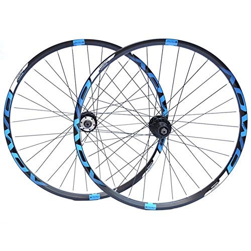 Mountain Bike Wheel : ZNND Mountain Bike Wheelset 26 / 27.5 / 29 Inches CNC Double Walled Alloy Rim MTB Set 32H Disc Brake QR 8-10 Speed Cassette Hubs Ball Bearing (Color : F, Size : 29in)