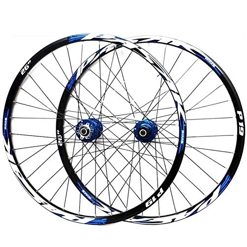 Mountain Bike Wheel : ZNND Mountain Bike Wheelset 26 / 27.5 / 29 Inches Disc Brake Bicycle Double Wall Alloy Rim MTB QR 7-11Speed 32H Sealed Bearing (Color : E, Size : 29in)