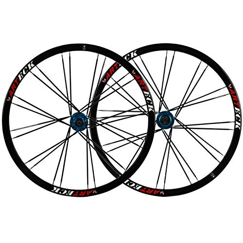 Mountain Bike Wheel : ZNND Mountain Bike Wheelset 26 Disc Aluminum Alloy Rim V-Brake Cycling Bicycle Wheels Quick Release 24 Hole 7 / 8 / 9 / 10 Speed (Color : A)