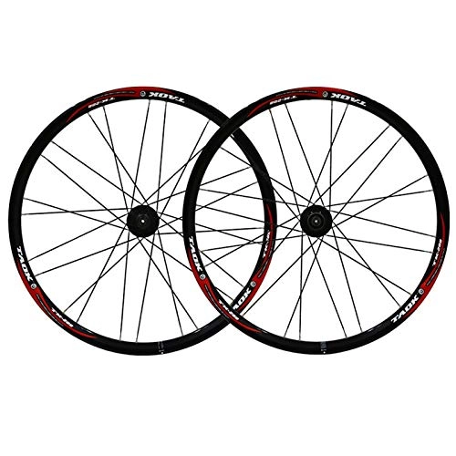 Mountain Bike Wheel : ZNND Mountain Bike Wheelset 26 Disc Brake MTB Bicycle Wheelset Double Layer Alloy Rim 7 8 9 Speed Quick Release 24 Holes (Color : A)