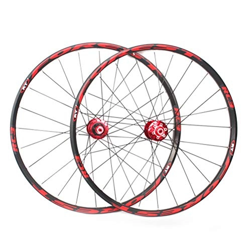 Mountain Bike Wheel : ZNND Mountain Bike Wheelset 27.5 26 Double Wall Cycling Wheels Quick Release Sealed Bearings Hub 24 Hole Disc Brake 8 9 10 11 Speed (Color : C, Size : 27.5in)