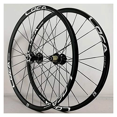 Mountain Bike Wheel : ZNND Mountain Bike Wheelset 27.5 Double Wall Aluminum Alloy Disc Brake Cycling Bicycle Wheels 24 Hole Rim QR 8-12 Speed Freewheel Set 6 Pawl (Color : A)