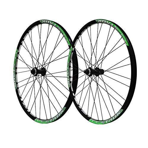 Mountain Bike Wheel : ZNND Mountain Bike Wheelset 27.5 MTB Bicycle Double Wall Alloy Rim Tires 1.5-2.1" Disc Brake 7 8 9 Speed Quick Release 32H (Color : A)