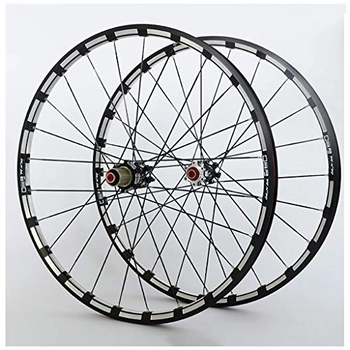 Mountain Bike Wheel : ZNND Mountain Cycling Wheels, 26 Inch CNC Double Wall Rim Disc V-Brake Sealed Bearings Shimano Compatible 8 / 9 / 10 Speed (Color : B, Size : 26inch)