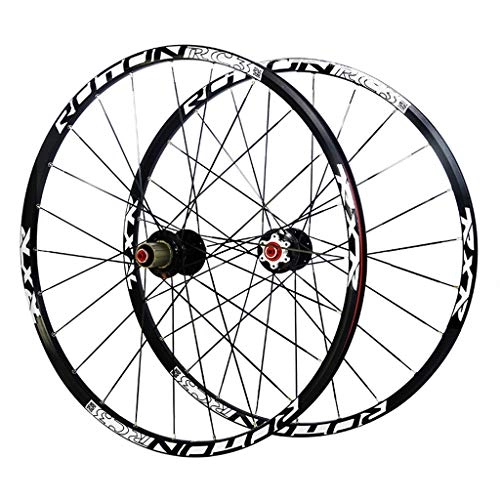 Mountain Bike Wheel : ZNND MTB Bike Wheels, 26 Inch Double Wall Ultralight Mountain Cycling Wheelset Disc Brake Hybrid Rim 24 Hole 7 8 9 10 Speed 100mm (Size : 26 inch)