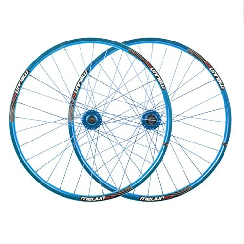 Mountain Bike Wheel : ZNND Wheelset 26 Inch Mountain Bike Double Wall Alloy Rim MTB Quick Release Disc Brake 32 Hole Quick Release 7 8 9 10 Speed (Color : C)