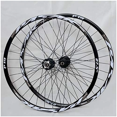 Mountain Bike Wheel : ZPPZYE 26" 27.5 inch MTB Bicycle Wheelset Double Wall Alloy Bike Wheel 29er Hybrid / Mountain Rim Compatible 7 / 8 / 9 / 10 / 11 Speed (Color : Black, Size : 26 inch)