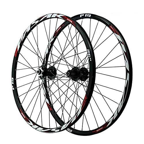 Mountain Bike Wheel : ZPPZYE Bicycle MTB Wheelset 26 Inch 27.5 29ER Aluminum Alloy Disc Brake Mountain Cycling Wheels 32 Hole for 7 / 8 / 9 / 10 / 11 Speed (Color : Red, Size : 26 inch)