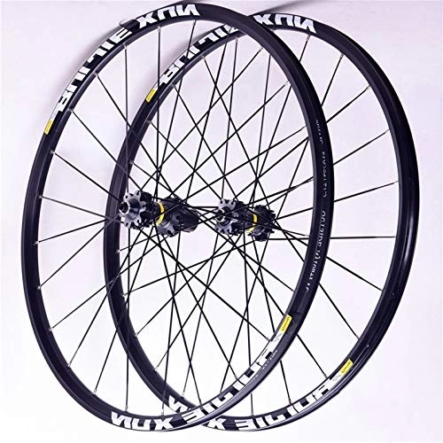 Mountain Bike Wheel : ZYHDDYJ Bicycle Wheelset 26'' 27.5'' 29'' Mountain Bike Wheels Carbon Fiber Bicycle Wheelset QR Front 2 Rear 4 Peilin Hube Double Wall Alloy Rim 8-9-10-11 Speed (Color : Black hub, Size : 29inch)