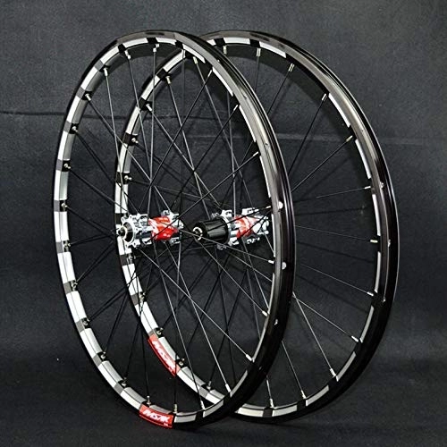 Mountain Bike Wheel : ZYHDDYJ Bicycle Wheelset 26 / 27.5 Inch Bike Wheelset, Mountain Bicycle Wheels Double Wall Rim Aluminum Alloy 24 Holes Quick Release Disc Brake For 7 / 8 / 9 / 10 / 11 / 12 Speed