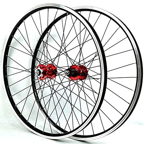 Mountain Bike Wheel : ZYHDDYJ Bicycle Wheelset Bike Wheelset 26 / 27.5 / 29 Inch Disc / V Brake Quick Release Mountain Cycling Wheels 32 Holes Fit For 7 / 8 / 9 / 10 / 11 / 12 Speed Cassette Freewheels (Color : Red, Size : 29inch)