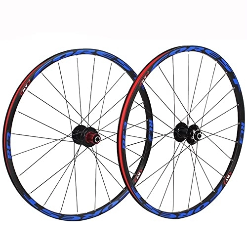 Mountain Bike Wheel : ZYHDDYJ Bicycle Wheelset MTB Wheelset 26 / 27.5 Inch Quick Release Disc Brake Mountain Cycling Wheels 24 Holes Round Spokes Fit For 8 9 10 11 Speed Freewheels (Color : E, Size : 26inch)