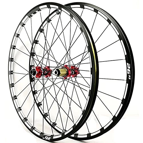 Mountain Bike Wheel : ZYHDDYJ Bicycle Wheelset Wheelset Bike Mtb 26 / 27.5 Thru-axle Aluminum Alloy Rim Disc Brake Mountain Bicycle Wheels 24 Holes Compatible With 7 / 8 / 9 / 10 / 11 / 12 Speed (Color : A, Size : 27.5inch)