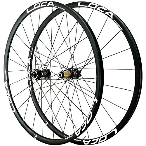 Mountain Bike Wheel : Zyy 26 / 27.5 / 29in MTB Bicycle Wheelset Hybrid Mountain Bike Wheels Rim Disc Brake Front & Rear Wheel Thru axle 8 / 9 / 10 / 11 / 12 Speed 24H (Color : Black, Size : 29in)