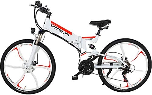 Vélo de montagne électrique pliant : Commuter City Road Bike, Vélos électriques pliants for adultes, Hommes Mountain Bike, en alliage de magnésium E-Bikes Vélos Tout Terrain, 24 " / 26" 48V 480W amovible au lithium-ion de vélos Ebike, for