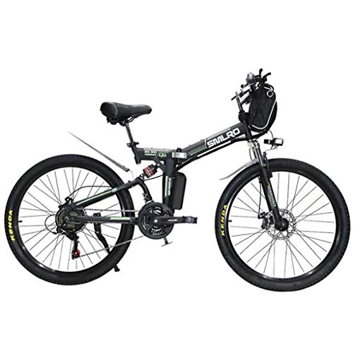 Vélo de montagne électrique pliant : JXXU Ebikes for Adultes, électrique Pliant vélo VTT Dirtbike, 26" 48V 10Ah 350W IP54 étanche, Facile de Stockage Pliable électrique Bycicles for Hommes (Color : B)