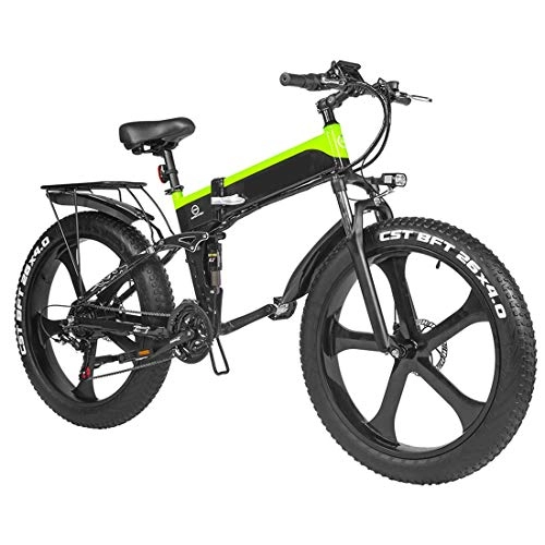 Vélo de montagne électrique pliant : NMVB Vélo électrique plié 1000W Fat TIVE Vélo électroniques à 21 Vitesses Vélo électrique de Montagne à la pédale pour Adultes Femmes Hommes