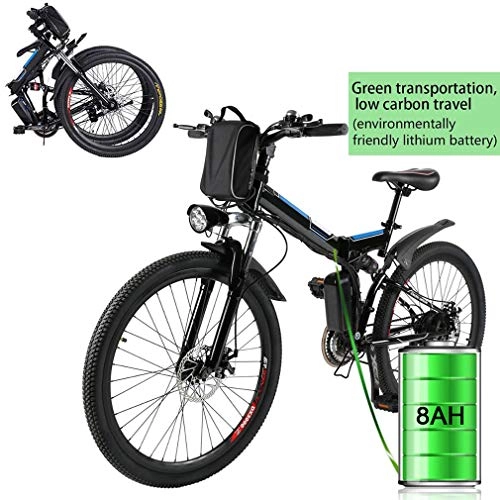 Vélo de montagne électrique pliant : NYPB Pliable pour Vélo Électrique, 26"" City E-Bike Adulte Pliant Moteur 250W Batterie 8Ah / 36V Li-ION Vitesse Maximale 30 km / h Vélo de Route pour Vélo de Ville Adulte