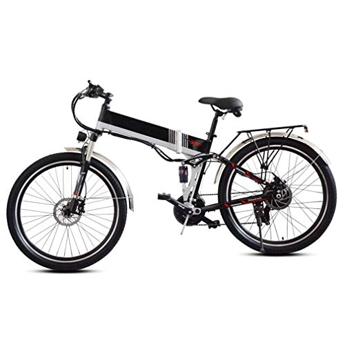 Vélo de montagne électrique pliant : NYPB Vélo électrique Pliable, 26 Pouces E Vélo avec Moteur 350W Batterie 10.4Ah / 48V Li-ION Vitesse Jusqu'à 40 km / h pour Hommes Montagne Ebike, 350w Black a, 48V10.4AH