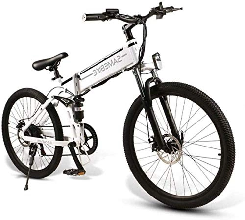 Vélo de montagne électrique pliant : QZ 26 Pouces lectrique Mountain Bikes, 48V Batterie au Lithium en Alliage d'aluminium Adulte lectrique Pliant Vitesse maximale 32KM / H LCD Cristaux liquides Instrument (Color : B)
