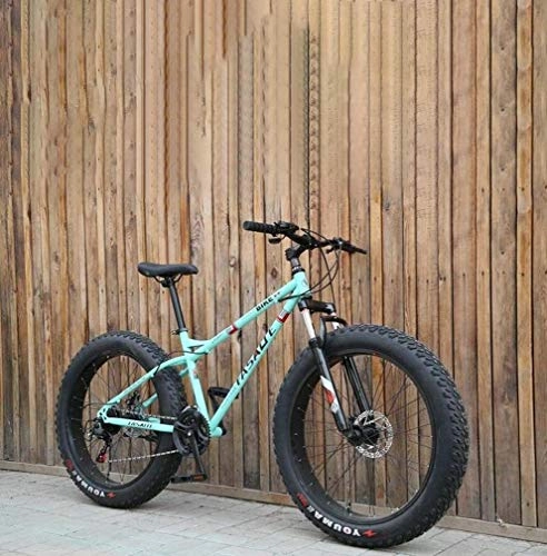 Vélo de montagne électrique pliant : QZ Fat Tire Mens Mountain Bike, Double Disque de Frein Bikes / Cruiser, Plage de motoneige vlo, 26 Pouces en Alliage d'aluminium (Color : Blue, Size : 27 Speed)