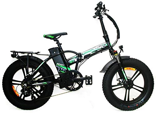 Vélo de montagne électrique pliant : Reset Redwood Vélo électrique Fat-Bike pliable à pédalage assisté, 20", 250 W, noir et vert