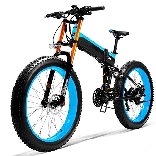 Vélo de montagne électrique pliant : Vélo de montagne électrique, 26" Electric Mountain Bike 36V 250W 6AH Batterie au lithium de conception cachés de la batterie 35 Miles Plage et double Freins à disque en alliage vélo électrique Vélo él