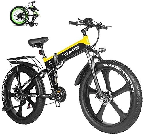 Vélo de montagne électrique pliant : Vélo électrique électrique VTT Vélo électrique 26 Pouces Fat Pliant pneus Neige vélo 12.8Ah Plage Li-Batterie Cruiser Montagne E-Bike pour Les sentiers de la Jungle, la Neige, la Plage