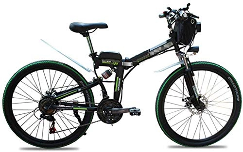 Vélo de montagne électrique pliant : Vélo électrique électrique VTT Vélos électriques for adultes, 26" Vélo pliant, 500W VTT neige, en alliage d'aluminium Cyclisme de montagne bicyclette, la pleine suspension E-Bike avec 7 vitesses de tr