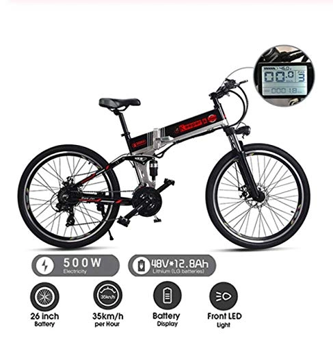 Vélo de montagne électrique pliant : WXJWPZ Vélo électrique Pliant 26 Pouces 48V 1000W Fat Tire Mountain Snow Ebike Vélo électrique Pliant, C