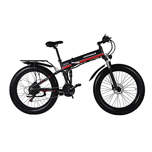 Vélo de montagne électrique pliant : WZW MX-01 Montagne Vélo Électrique 1000W 20 Pouces 4.0 Gros Pneu Pliant Neiger Vélo électrique 48V / 12.8Ah Amovible Lithium Batterie Électronique Bicyclette (Couleur : Rouge, Taille : 1b)