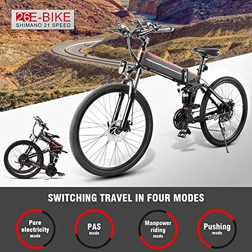 Vélo de montagne électrique pliant : XFY Vlo Pliable lectrique avec Pdales de Vlo, Puissant Moteur 350W, Vitesse Jusqu' 25 Km / H, Sports de Plein Air / Loisirs
