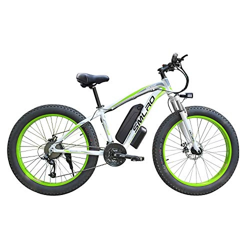 Vélo de montagne électrique pliant : XHJZ 26 '' Electric Mountain Bike avec Grande Amovible Capacité Lithium-ION (48V 350W), vélo électrique 21 Vitesses Vitesse et Trois Modes de Travail, Vert