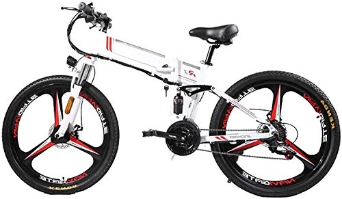Vélo de montagne électrique pliant : XINHUI Vélo de Neige électrique, Vélo de Montagne électrique Pliant Ebike 350W 48V Moteur, écran à LED Vélo électrique Vélo Tradi, Blanc