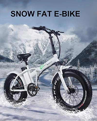 Vélo de montagne électrique pliant : XXCY Shengmilo Fat Pneu vélo électrique Snow ebike 500W 15AH (Blanc)