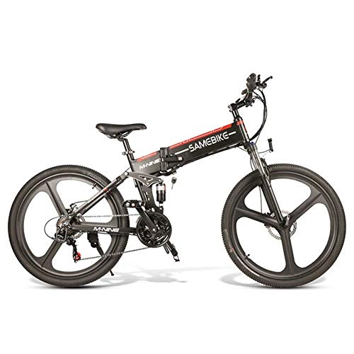 Vélo de montagne électrique pliant : YRXWAN Vélo de Montagne électrique, vélo électrique Pliant de 26 '' avec Batterie Amovible au Lithium-ION 48V 350W pour Adultes, Noir