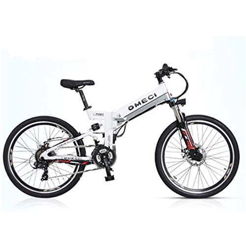 Vélo de montagne électrique pliant : YUNYIHUI Vélo électrique, vélo électrique 26 Pouces, vélo de Montagne Pliant, (48V10ah 350W), Double Suspension et Shimano 21 Vitesses, B-48V10ah