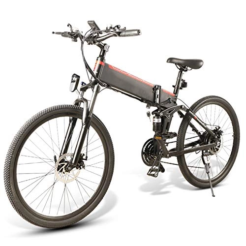 Vélo de montagne électrique pliant : YZCH Electric Bike Electric Bikes for Adults Folding Bike 26 inch with LCD Display 500W 48V 10.4AH 30 KM / H Removable Battery Electric Mountain Bicycle for Cycling Outdoor Activities